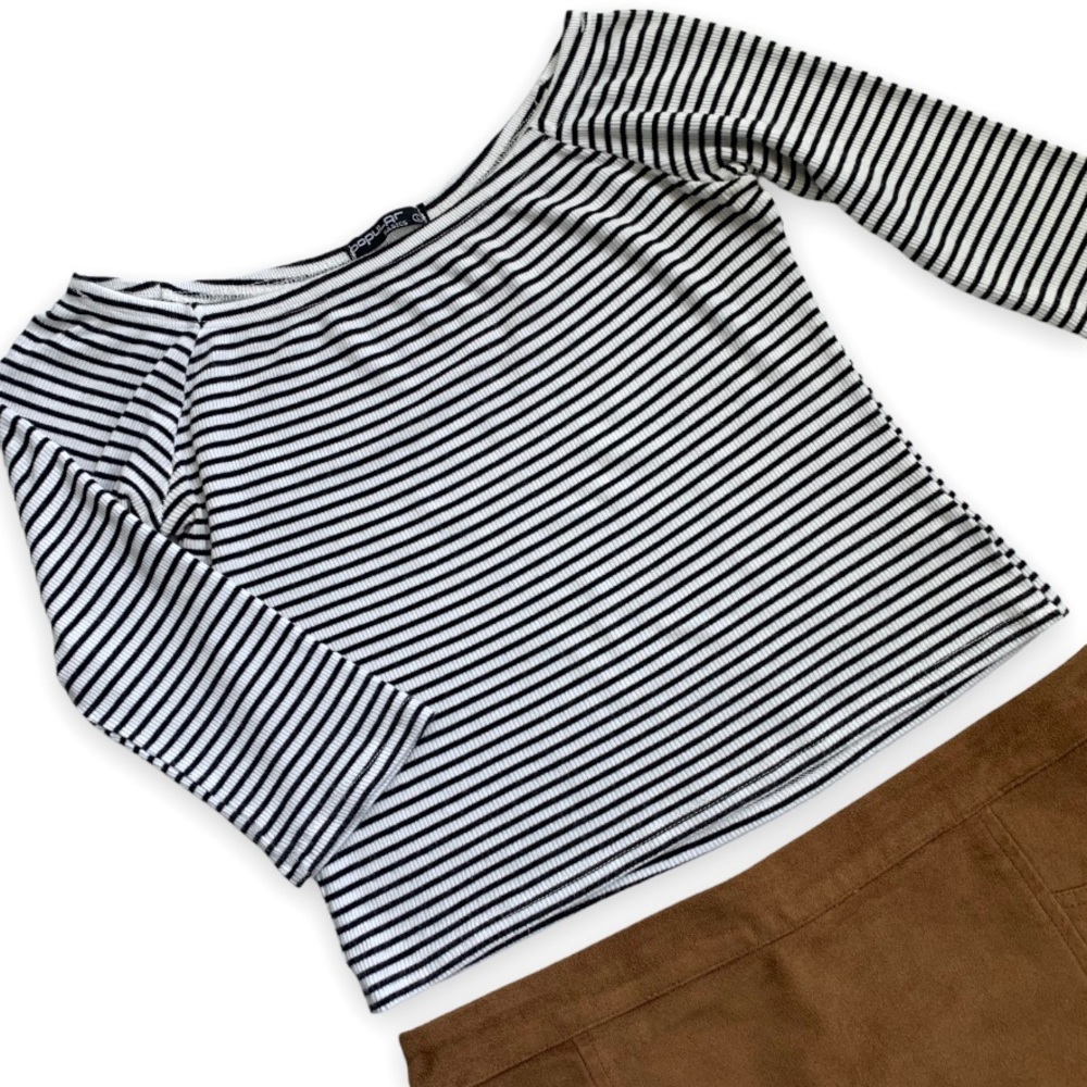 Striped 3/4 Sleeve Top